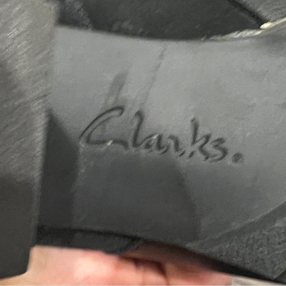 Clarks Women's Mission Parker Boot Size 10M Block Heel Black Leather Suede - Picture 7 of 10